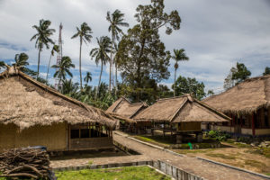 Senaru Village with traditional house, Lombok, Indonesia
