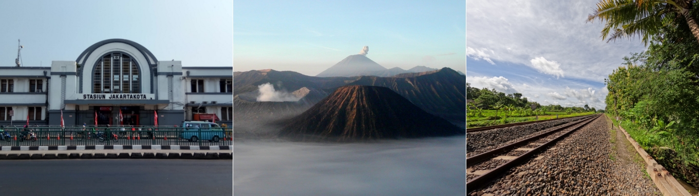 Train Journey across Indonesia with natural view