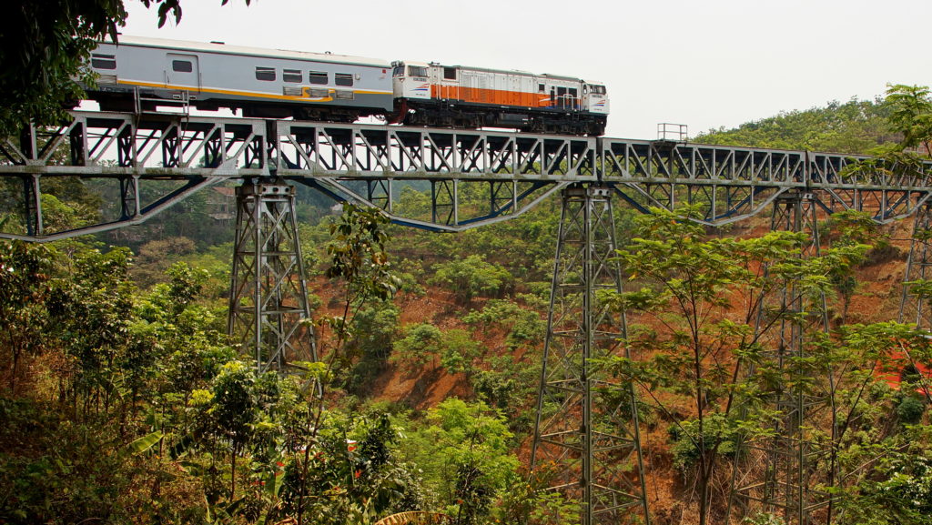 Train journey in Indonesia